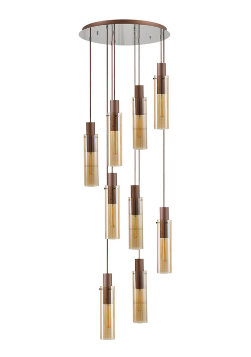 Brooks Slim Round Pendant 9 Light